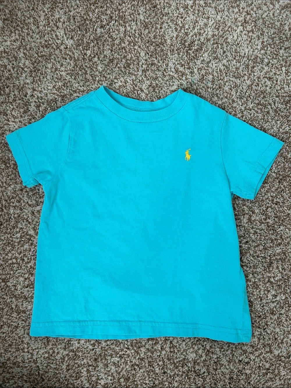 Ralph Lauren Toddler Teal Short Sleeve Tee with Yellow Pony